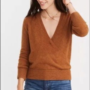 L Madewell Wrap front pullover sweater coziestyarn
